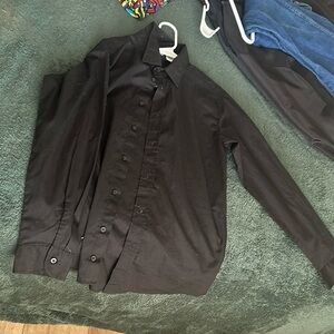 Large black button down
